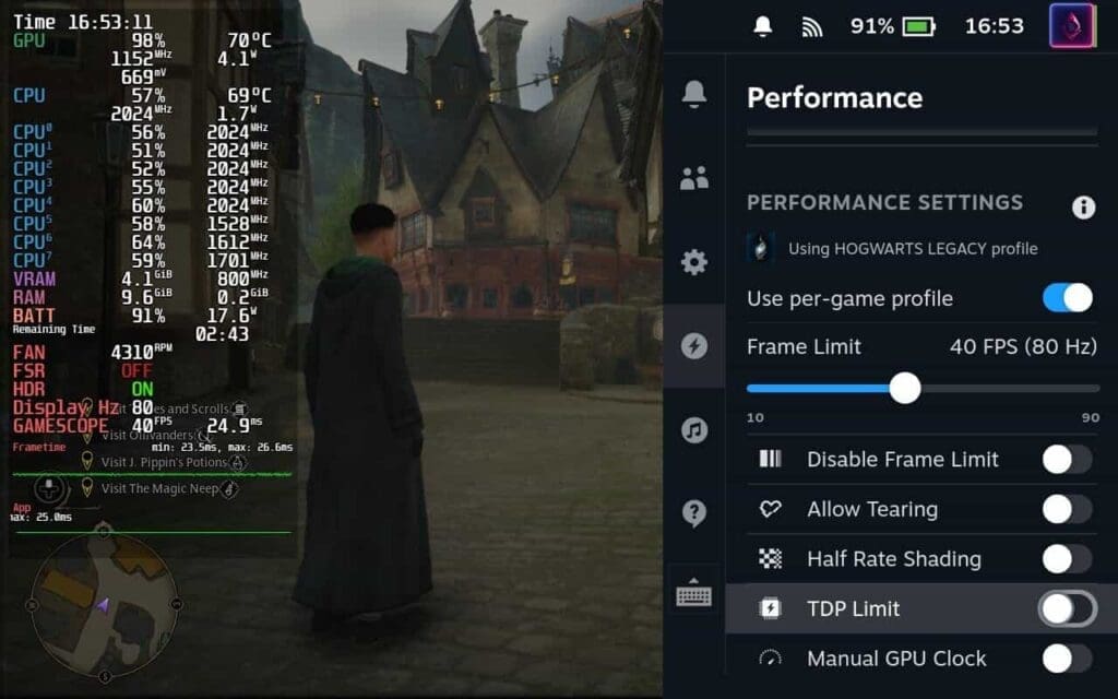 Best Hogwarts Legacy Graphics Settings for the Steam Deck